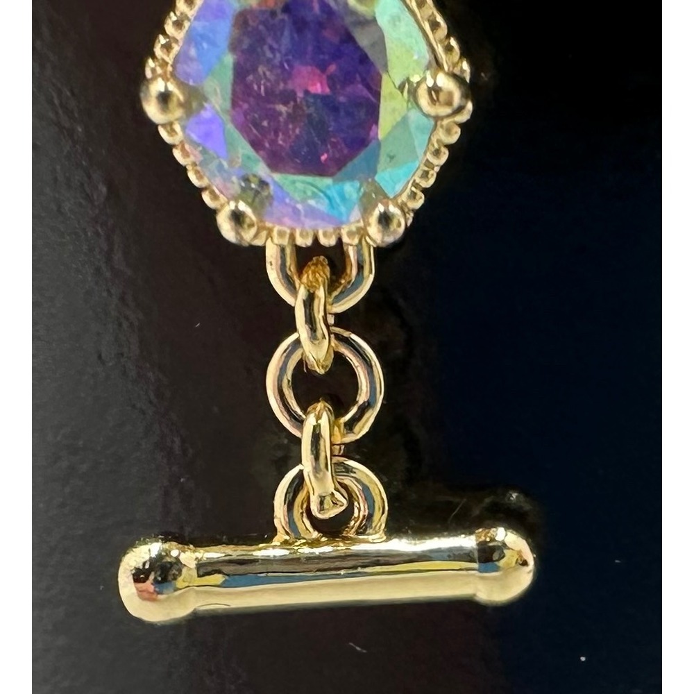 Rare Limited Edition Park Lane Gold Tone Aurora Borealis Toggle Tennis Bracelet - Picture 6 of 12